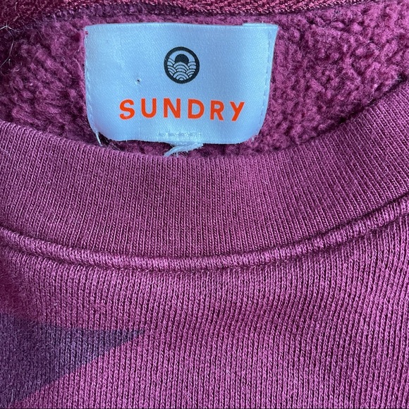 🌟HP🌟 NWOT Sundry Anthropologie Maroon Star Side Zip Sweatshirt- Size 2 - Picture 5 of 6